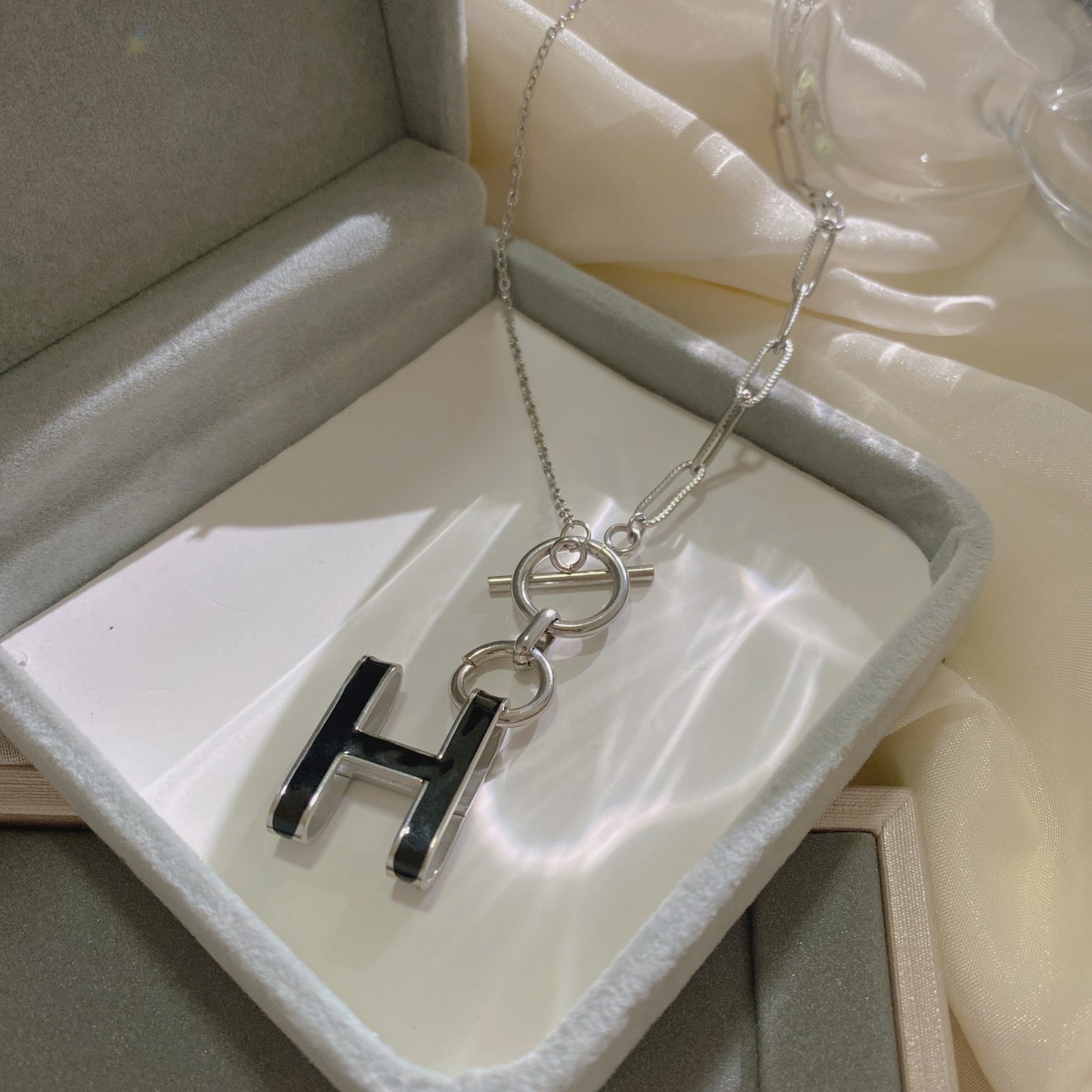 Sweet Punk Gold Plated Letter Titanium Steel Necklace with OT Clasp for Unisex