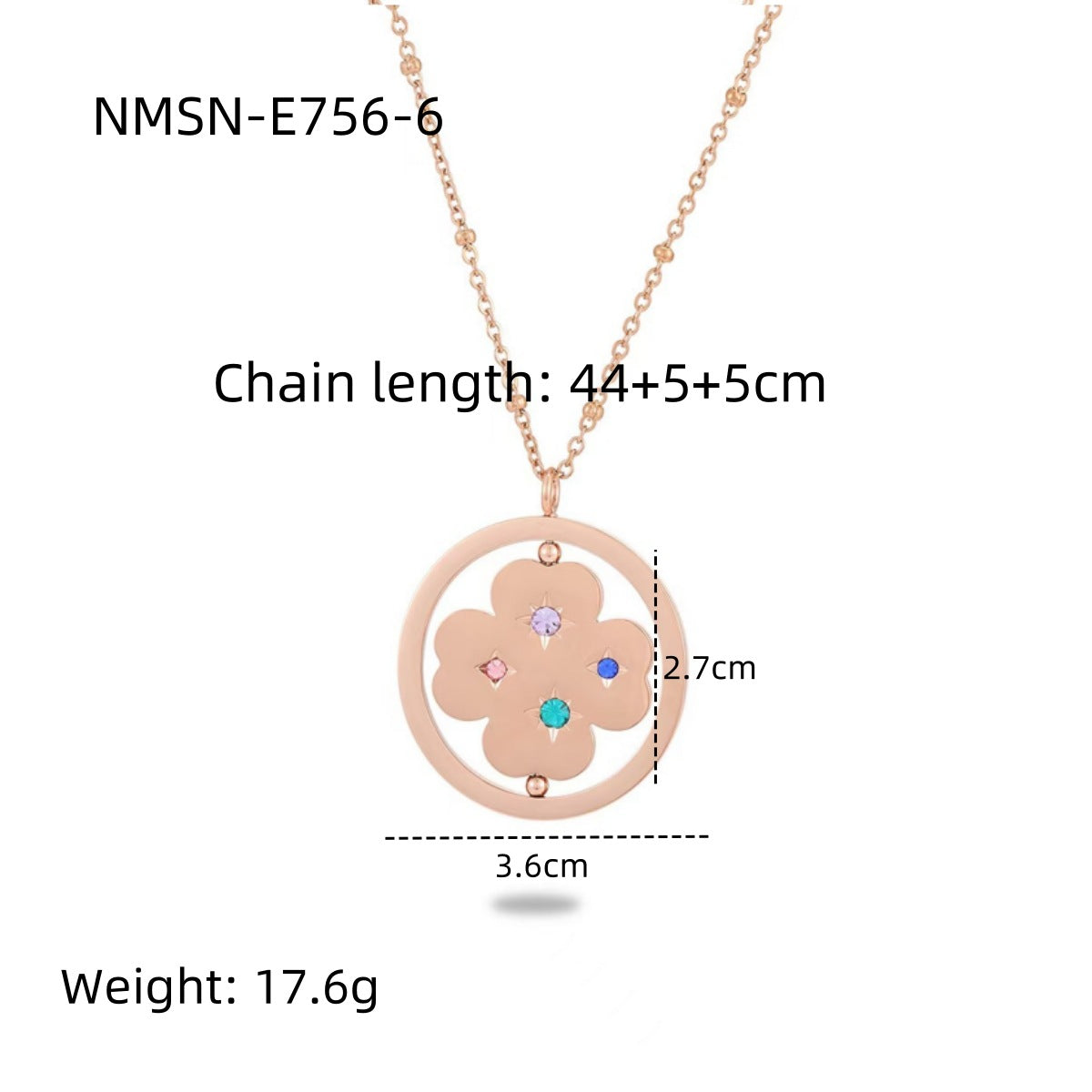 Collana alla moda in stile OL con motivi geometrici in acciaio inossidabile e stelle in zirconia colorata, catena maglione in acciaio al titanio ipoallergenico
