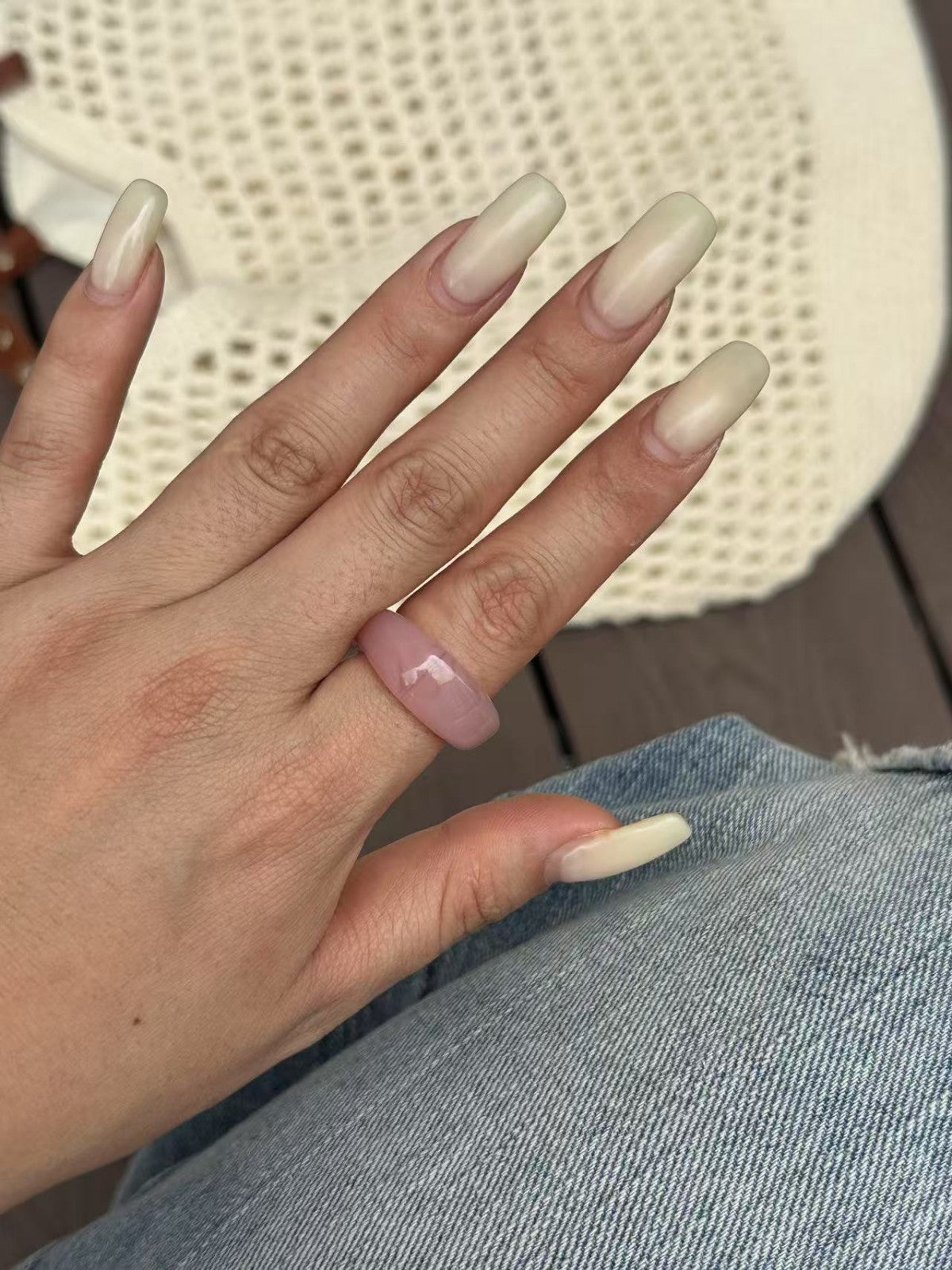Vintage Casual Geometric Drip Oil Acrylic Ring