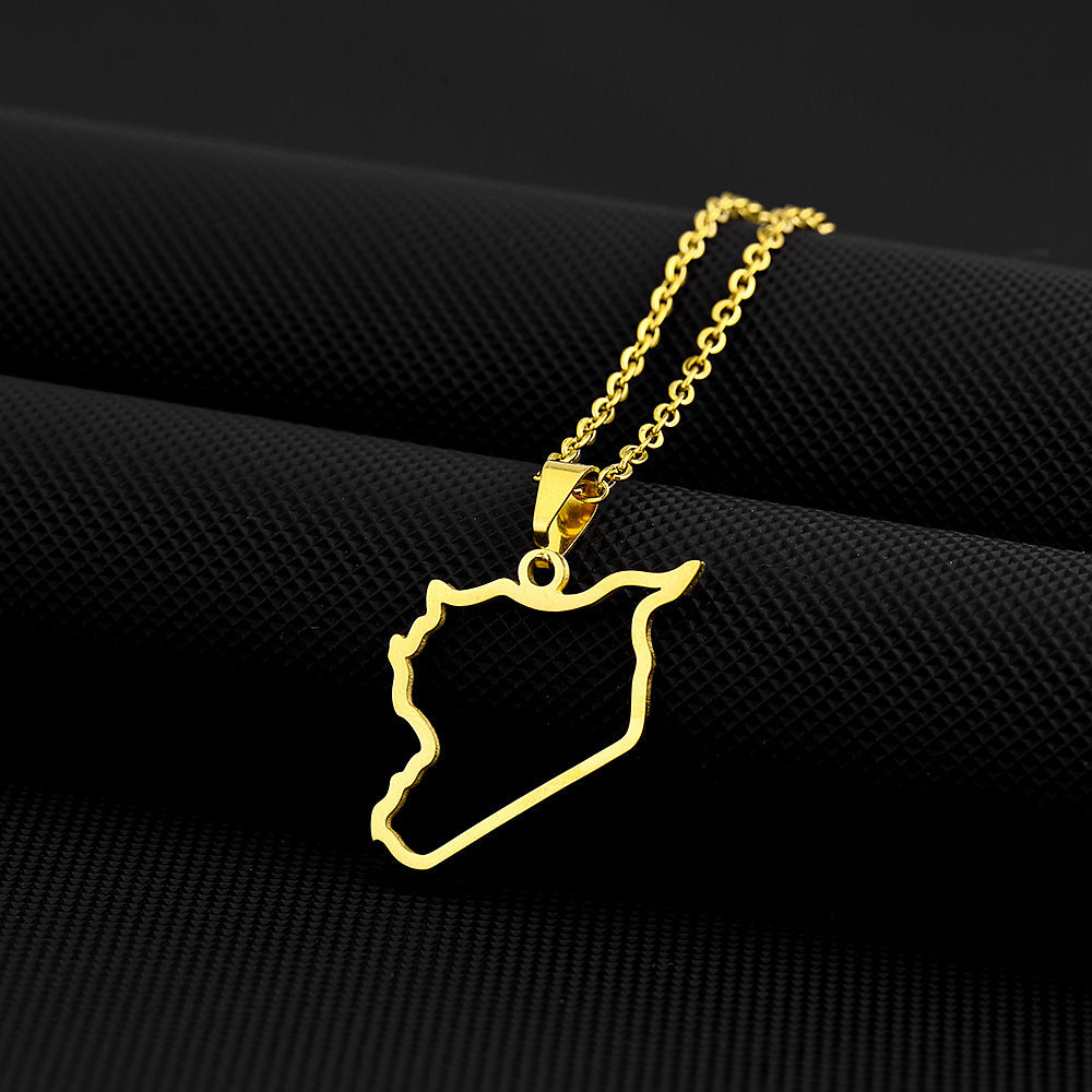 Collar con colgante geométrico minimalista de acero de titanio con acabado chapado y cadena tipo O, unisex, para uso diario
