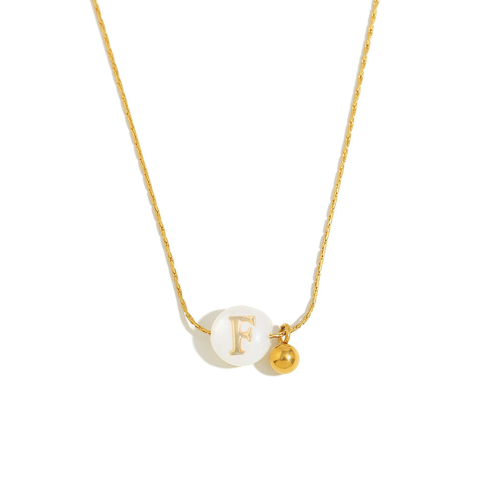 Fashionable OL Style Letter-Shaped Stainless Steel Necklace with 18K Gold Plating for Women