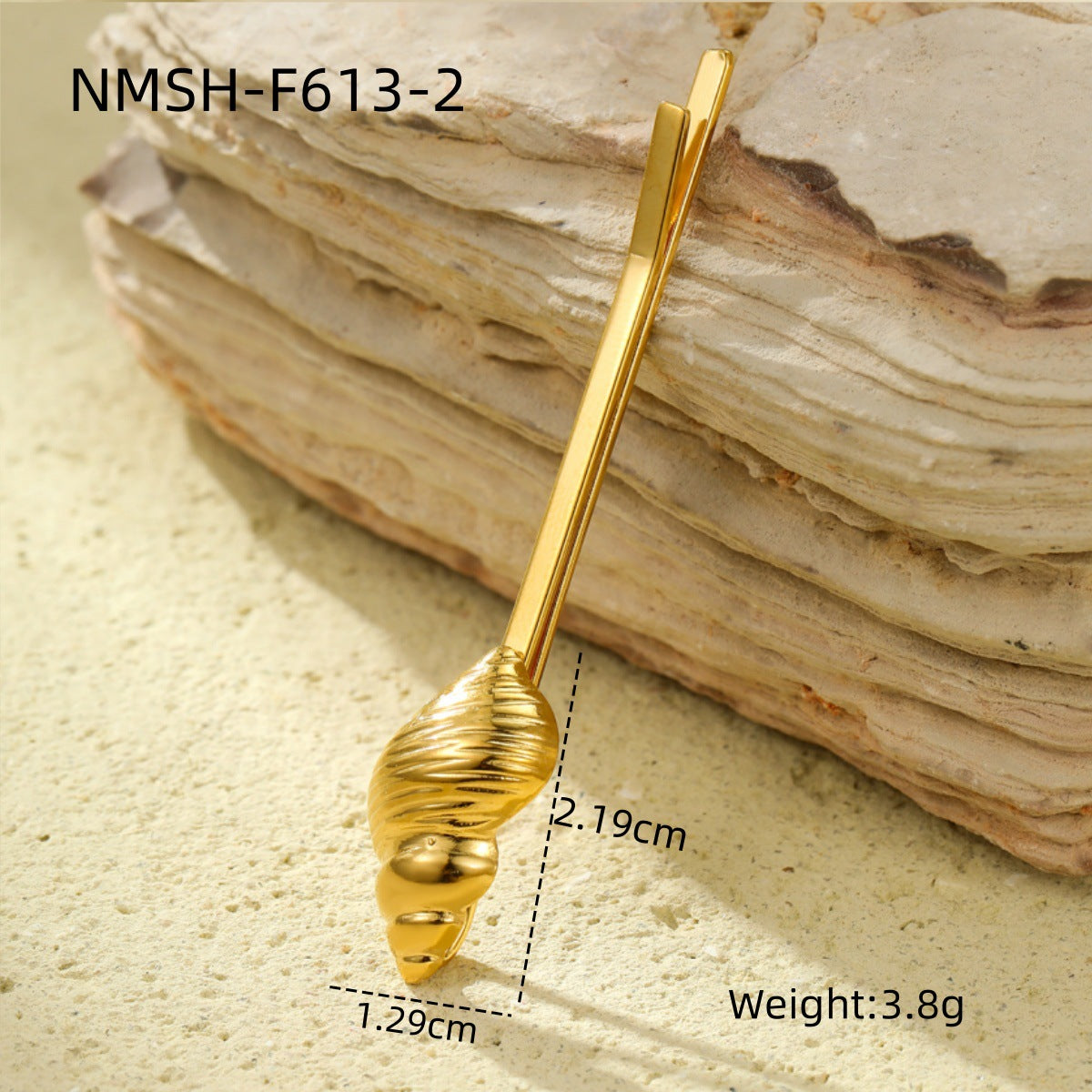 Fashionable Minimalist Shell-Shaped Stainless Steel Hair Clip with Pearl Inlay for Women