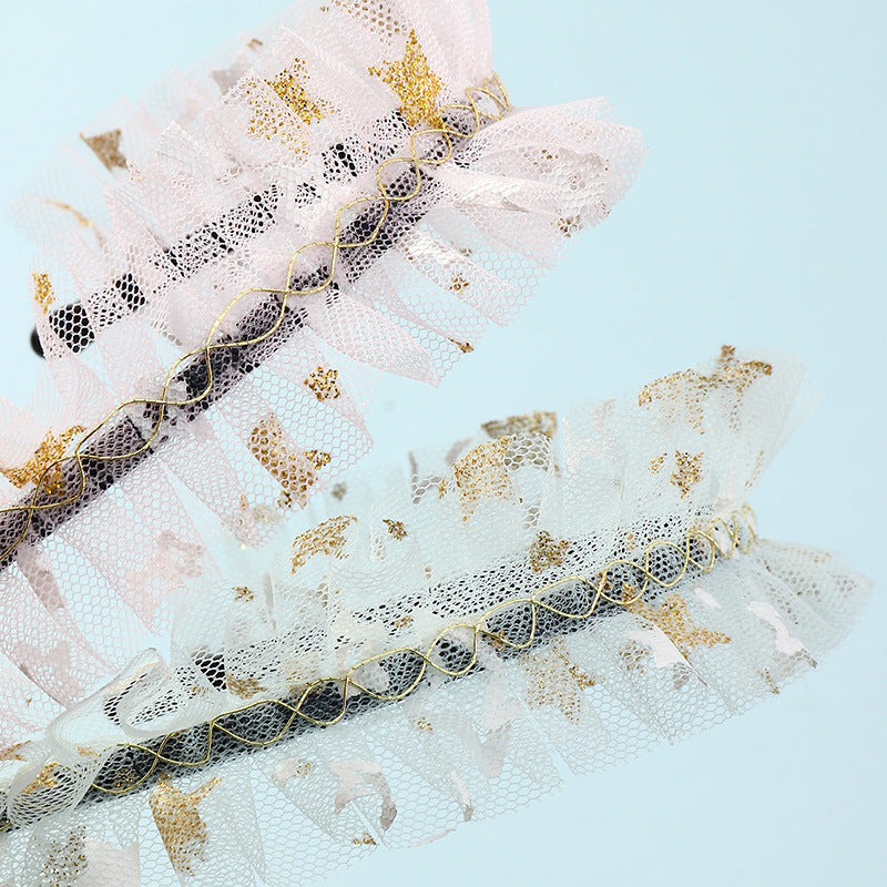Diadema de tul con estrellas estilo cuento de hadas para niñas, para fiestas, festivales y actuaciones en el escenario