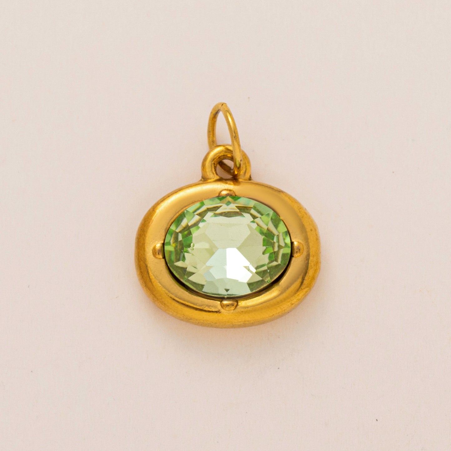 Vintage Stainless Steel PVD Gold Plated December Birthstone Pendant Charm Bar
