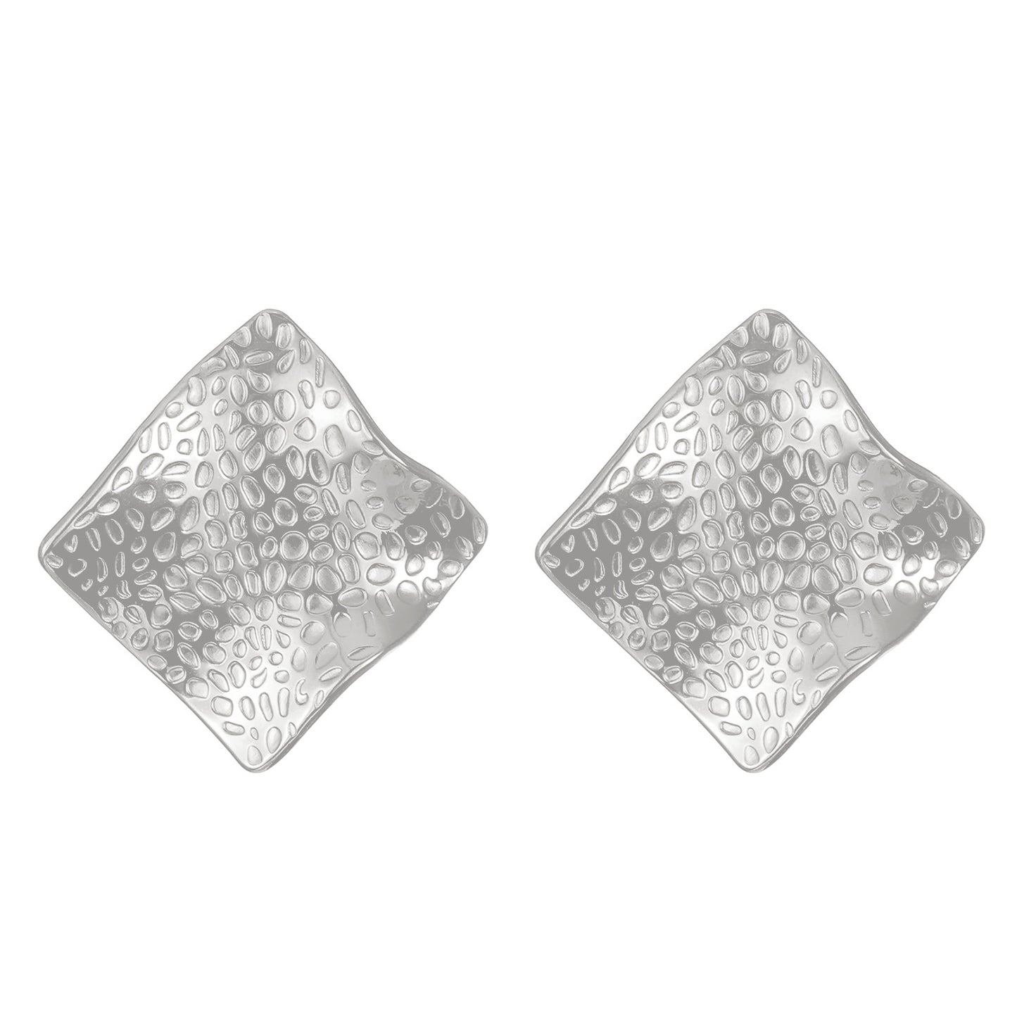 Pendientes Minimalistas Geométricos Cuadrados de Acero de Titanio para Mujer con Acabado Chapado y Diseño Moderno