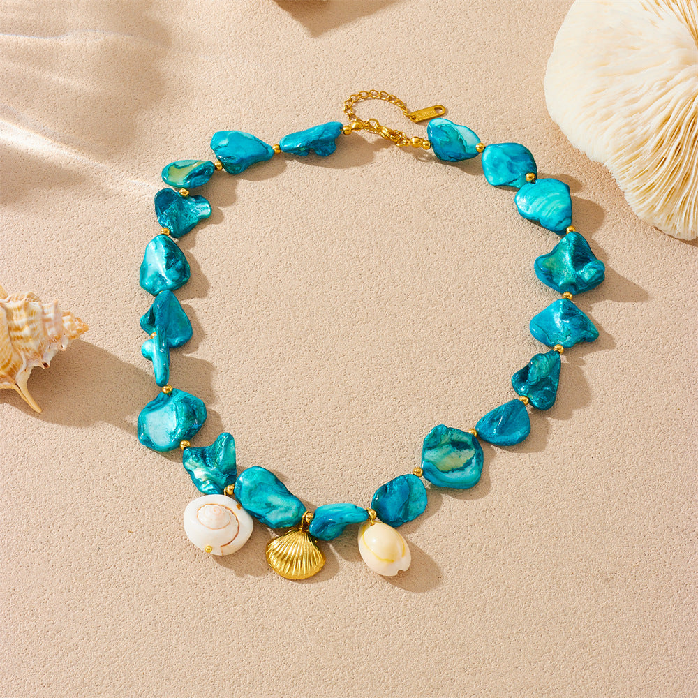 Seashell Pearl Stainless Steel Plated Jewelry Set for Women