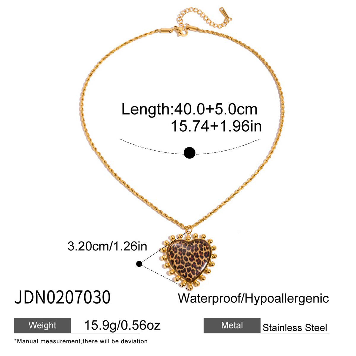 Collana con Ciondolo a Cuore Minimalista in Acciaio al Titanio Placcato per Donna, Catena Leggera da Abbinare a Strati