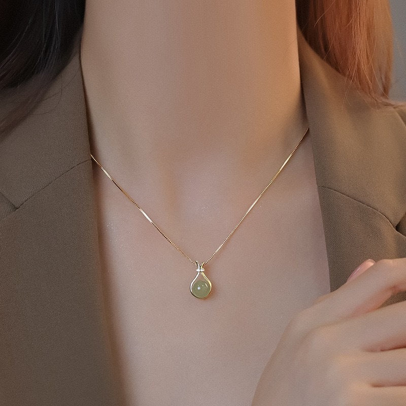 Collana geometrica minimalista in acciaio al titanio da donna con placcatura in oro e catena a scatola, gioielli di lusso per clavicola