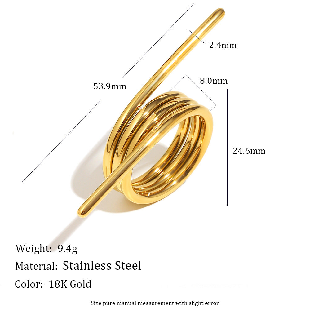 Bracciale da donna in acciaio inossidabile placcato oro 18K dal design geometrico alla moda