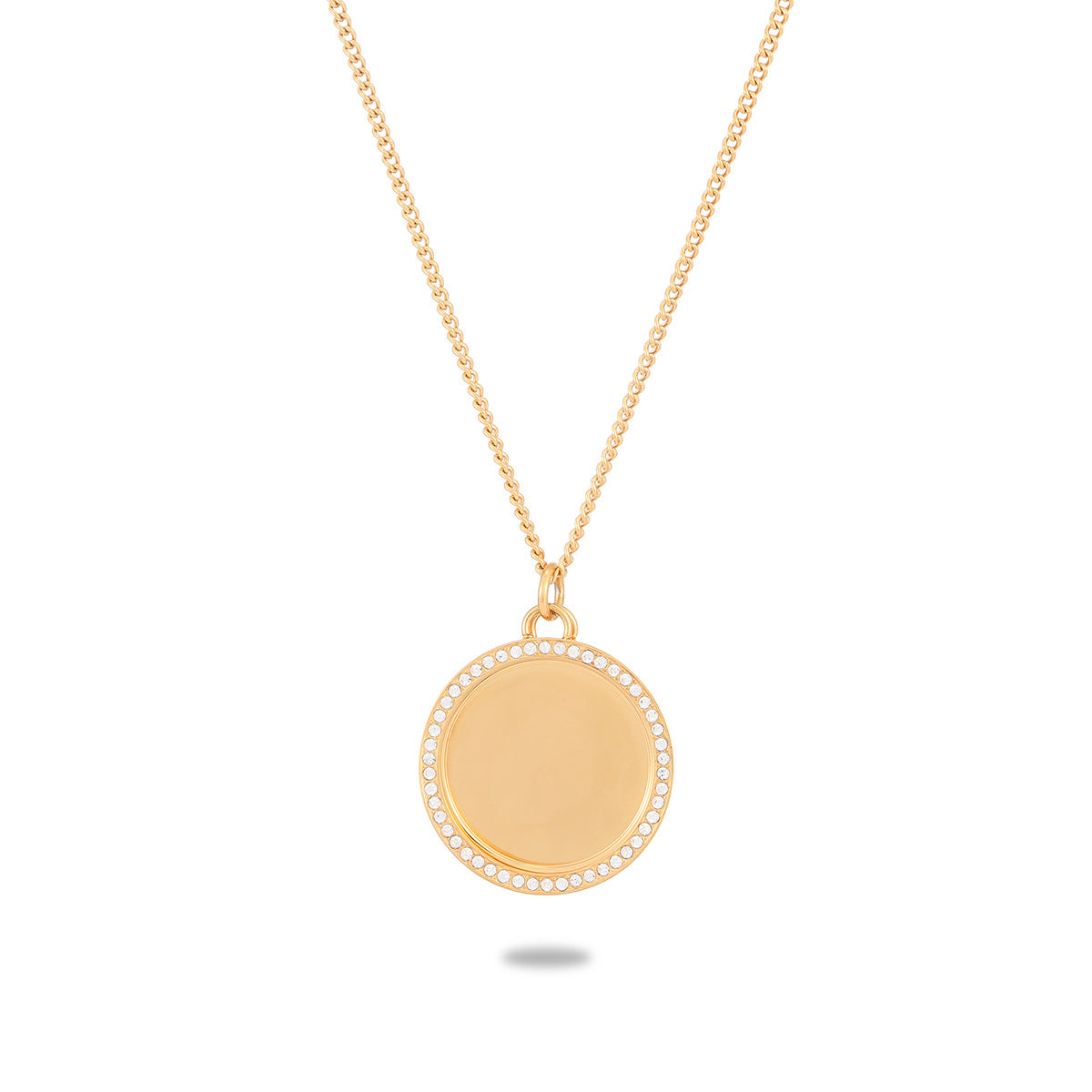 Minimalist 18K Gold Plated Geometric Round Stainless Steel Pendant Necklace Unisex DIY Charm Bar