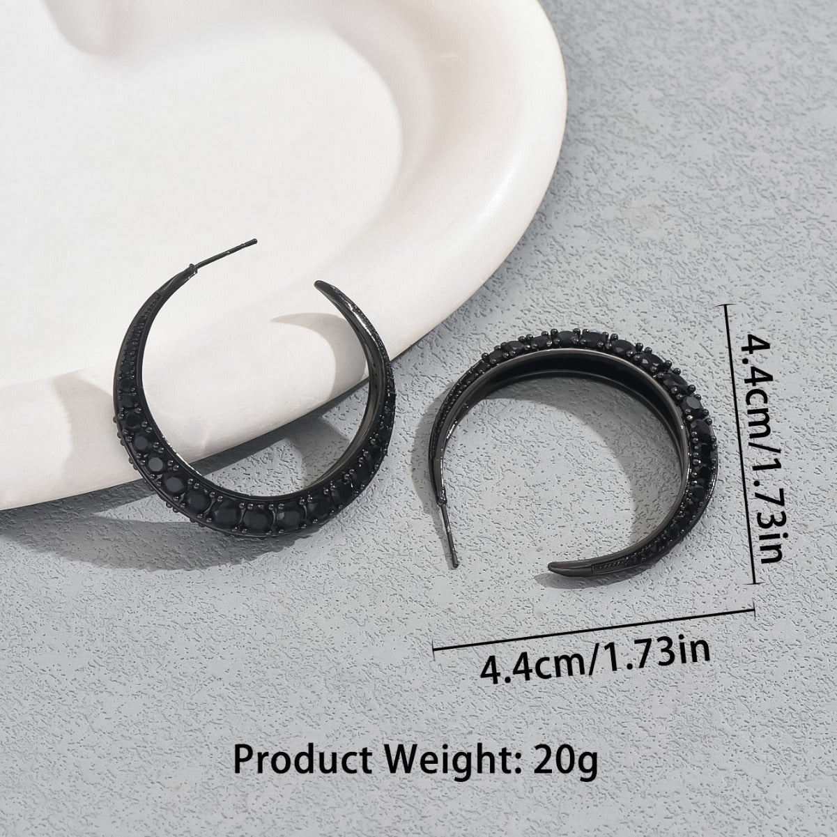Pendientes de Cobre Geométricos Minimalistas en Forma de U con Incrustaciones de Pedrería para Mujer, Estilo Fresco y Dulce