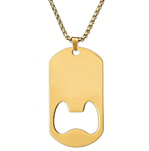Collana unisex con ciondolo a piastrina per cane rettangolare geometrica personalizzata in acciaio al titanio