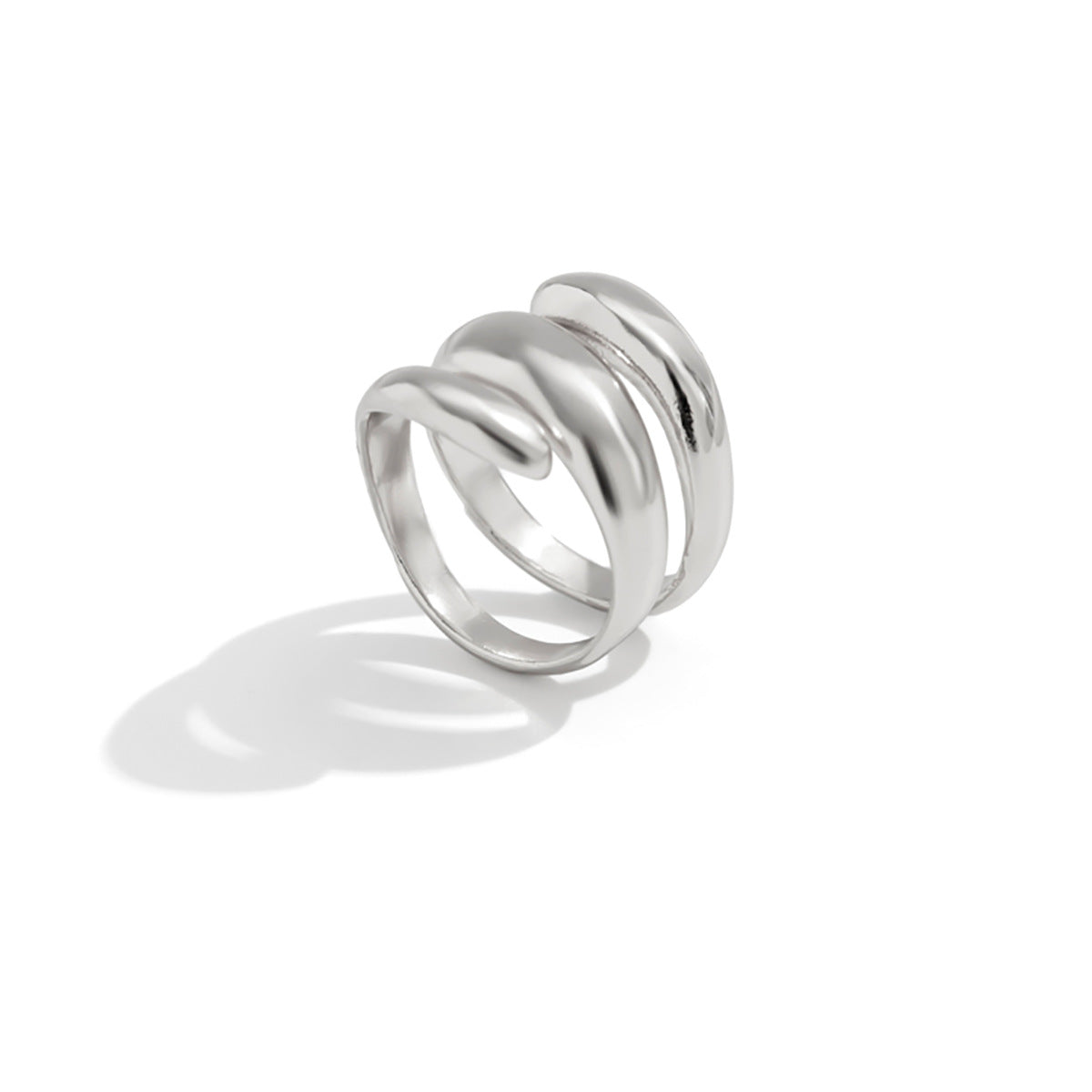 Unique Geometric Pearl-Style Statement Knuckle Ring with Plated Finish for Women