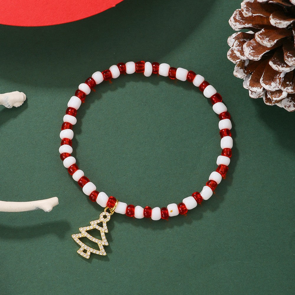 Snowman and Santa Claus Animal Shaped Plated Alloy Bracelet Set for Christmas