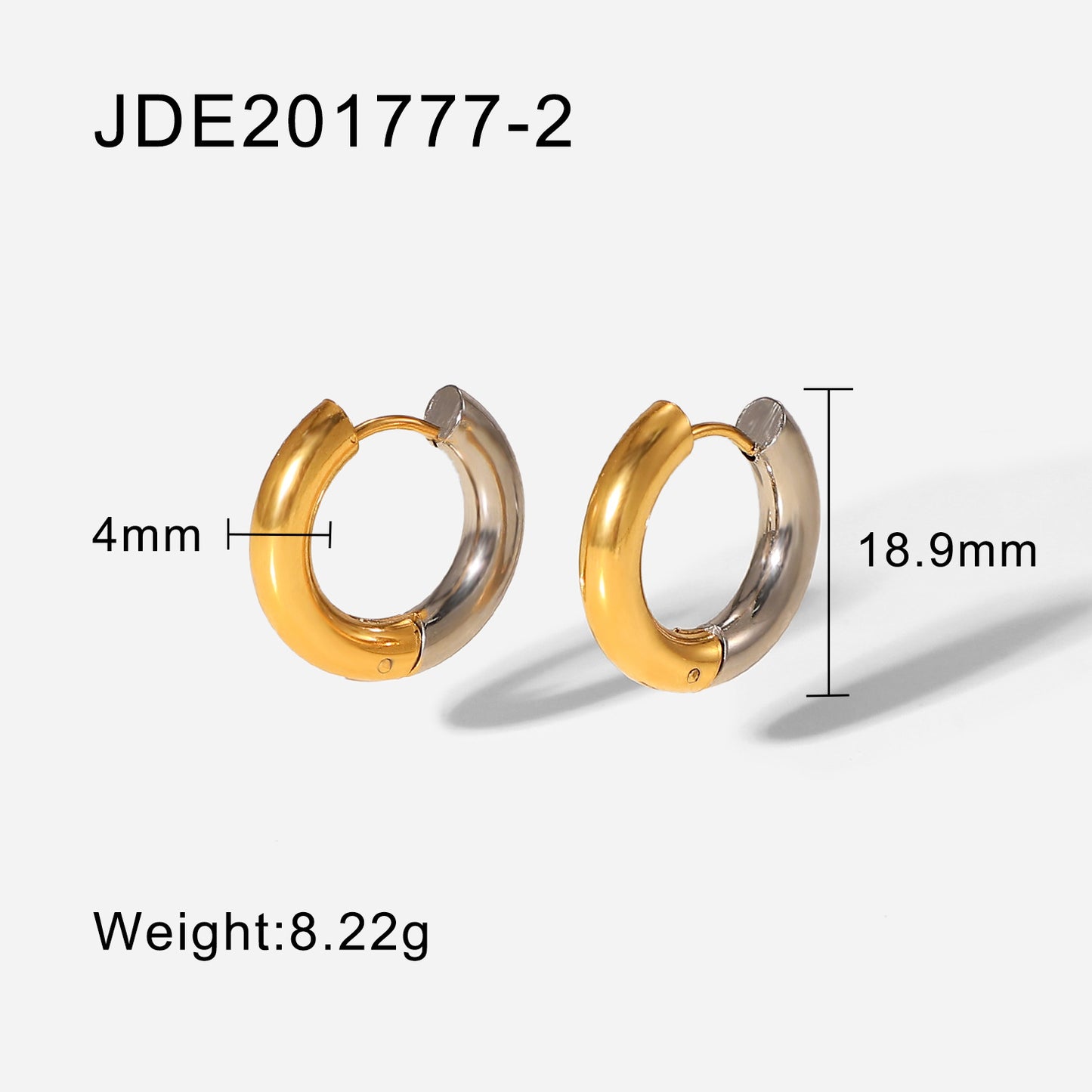 Fashionable Geometric 18K Gold Plated Stainless Steel Irregular Earrings for Women