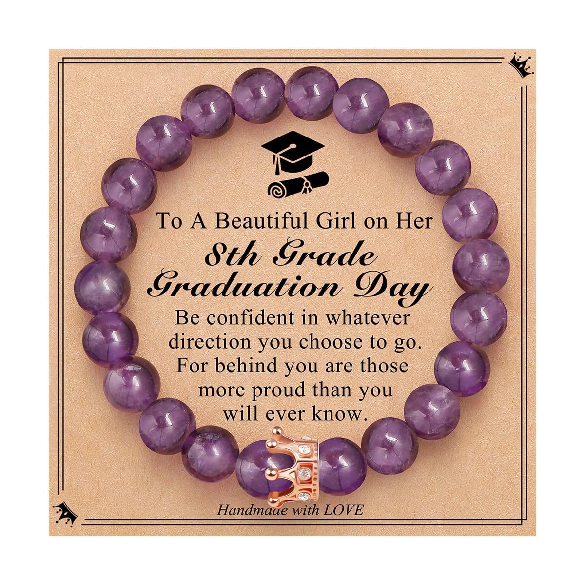 Elegant Crown Brass Bracelet with Natural Agate and Rhodochrosite Beads for Women