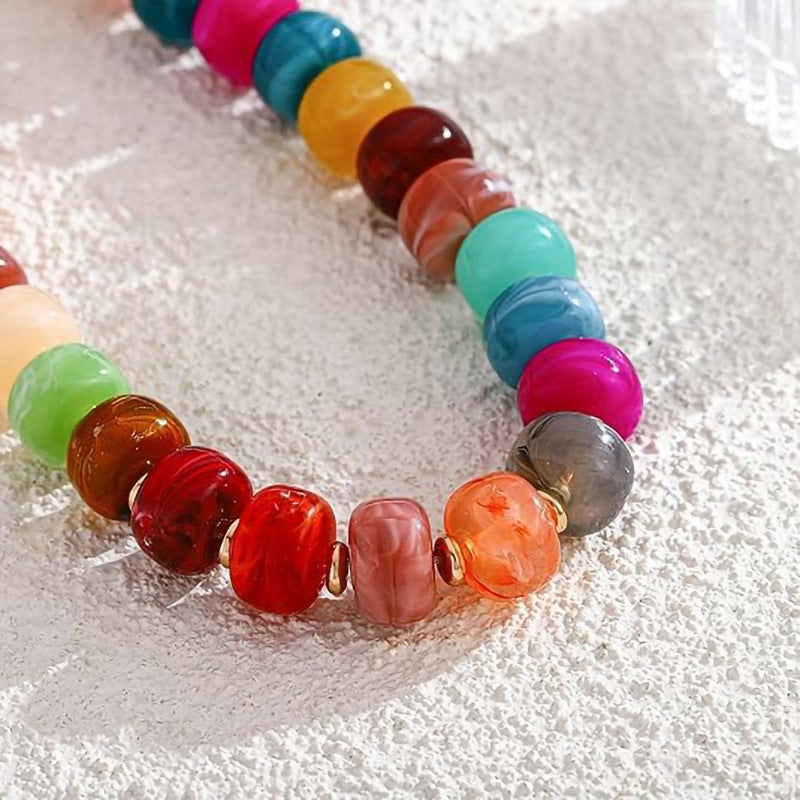 Bohemian Casual Geometric Resin Acrylic Necklace for Women