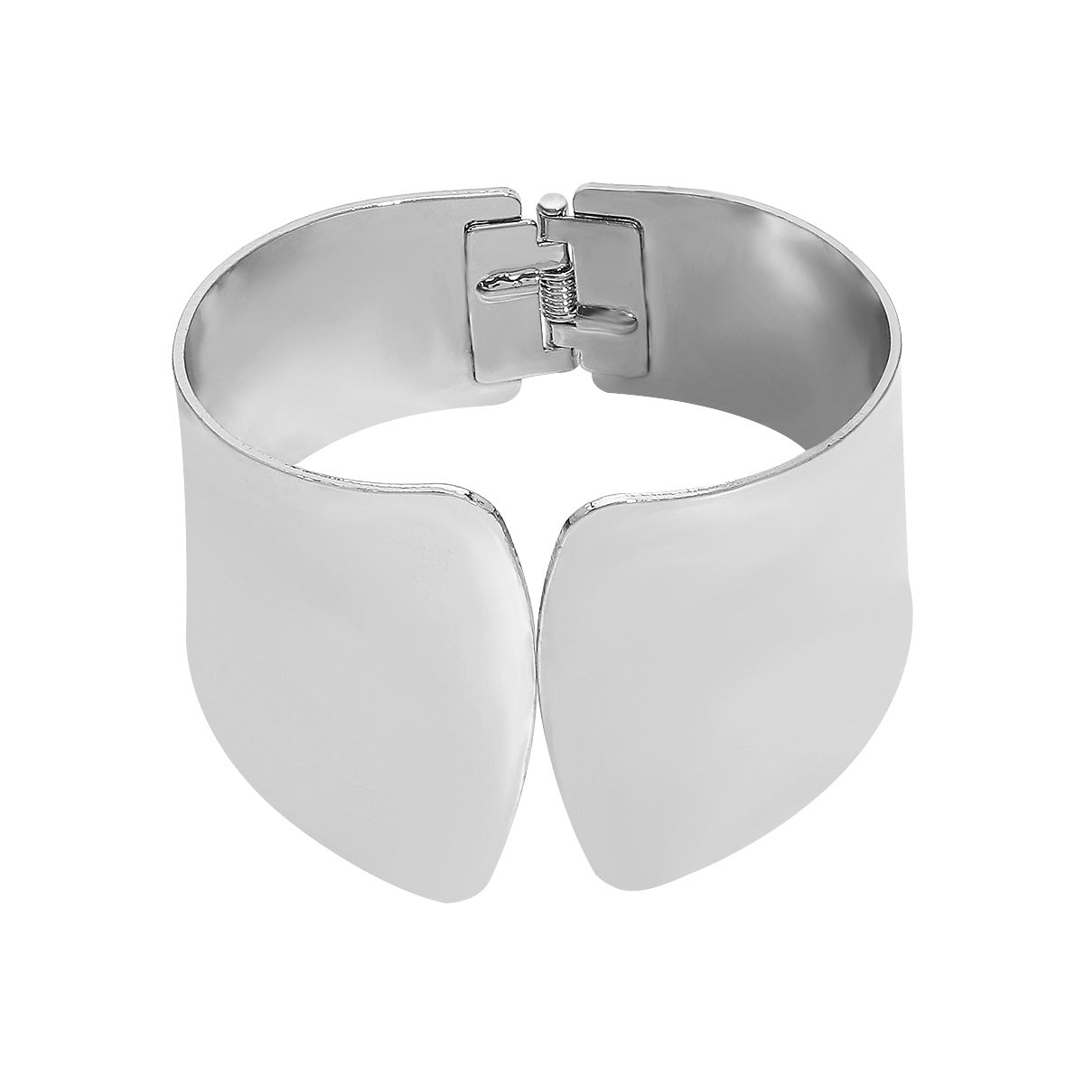Bracciale da polso aperto in metallo liscio geometrico bicolore personalizzato