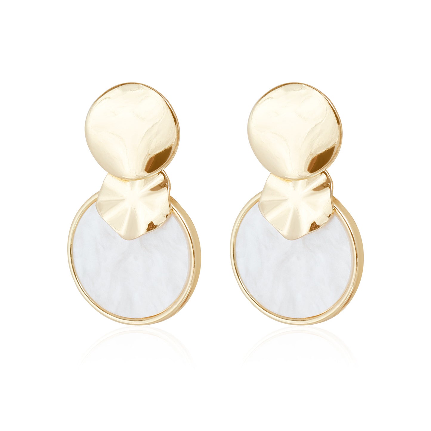 Vintage Geometric Round Rhinestone Inlay Zinc Alloy Earrings for Women