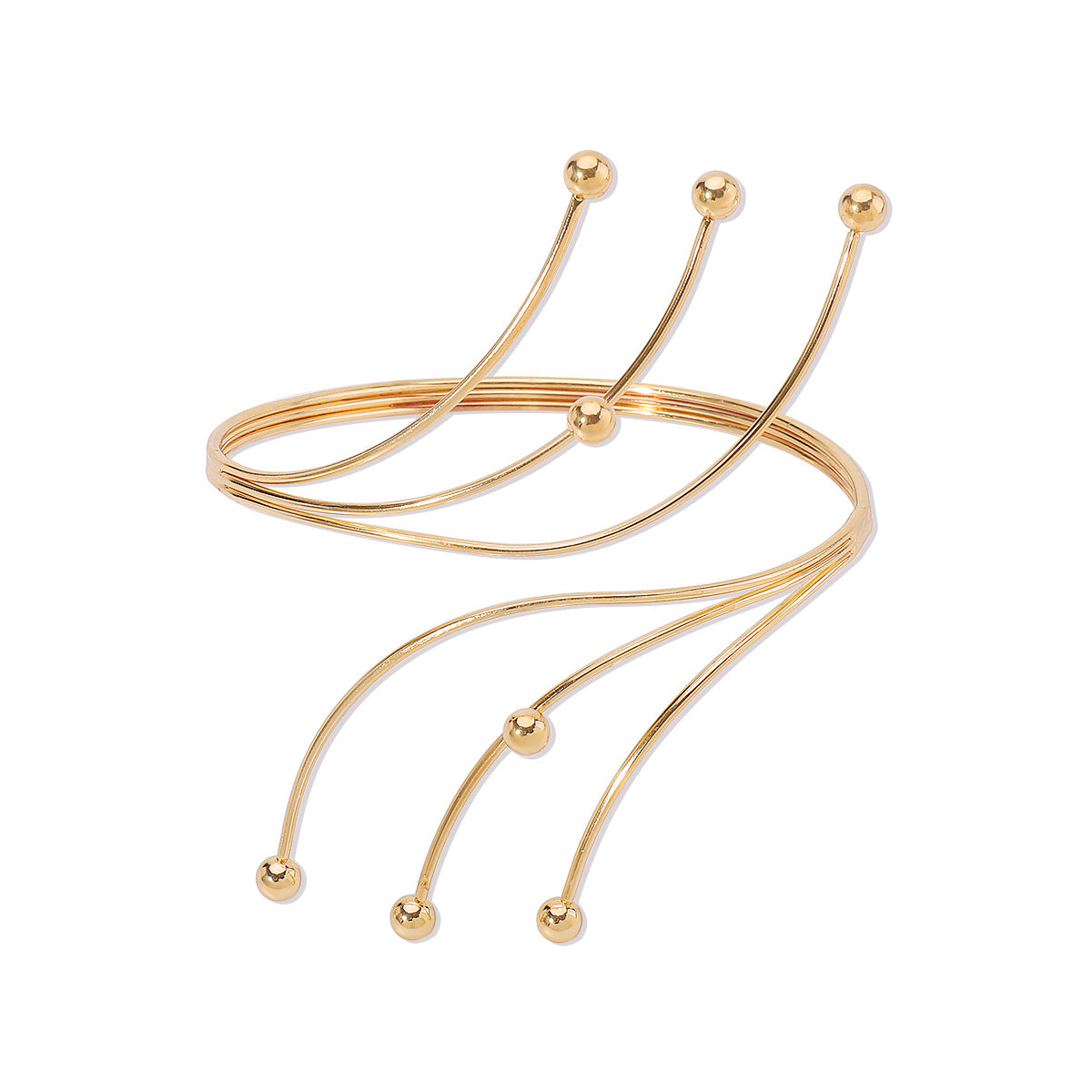 Brazalete esclava geométrico con forma de serpiente de estilo vintage para mujer con construcción de hierro galvanizado y diseño abierto ajustable