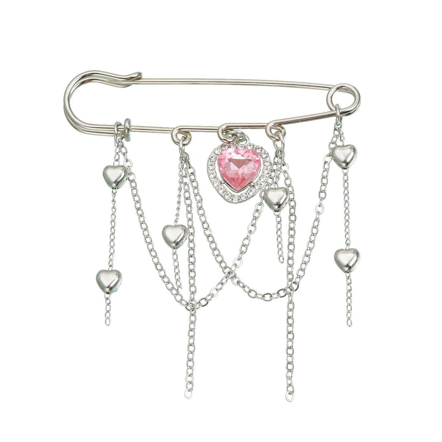Broche de Luna y Corazón Geométrico de Moda para Mujer con Cuerpo de Aleación y Acabado Galvanizado para Regalo de Decoración o Uso Antideslizante