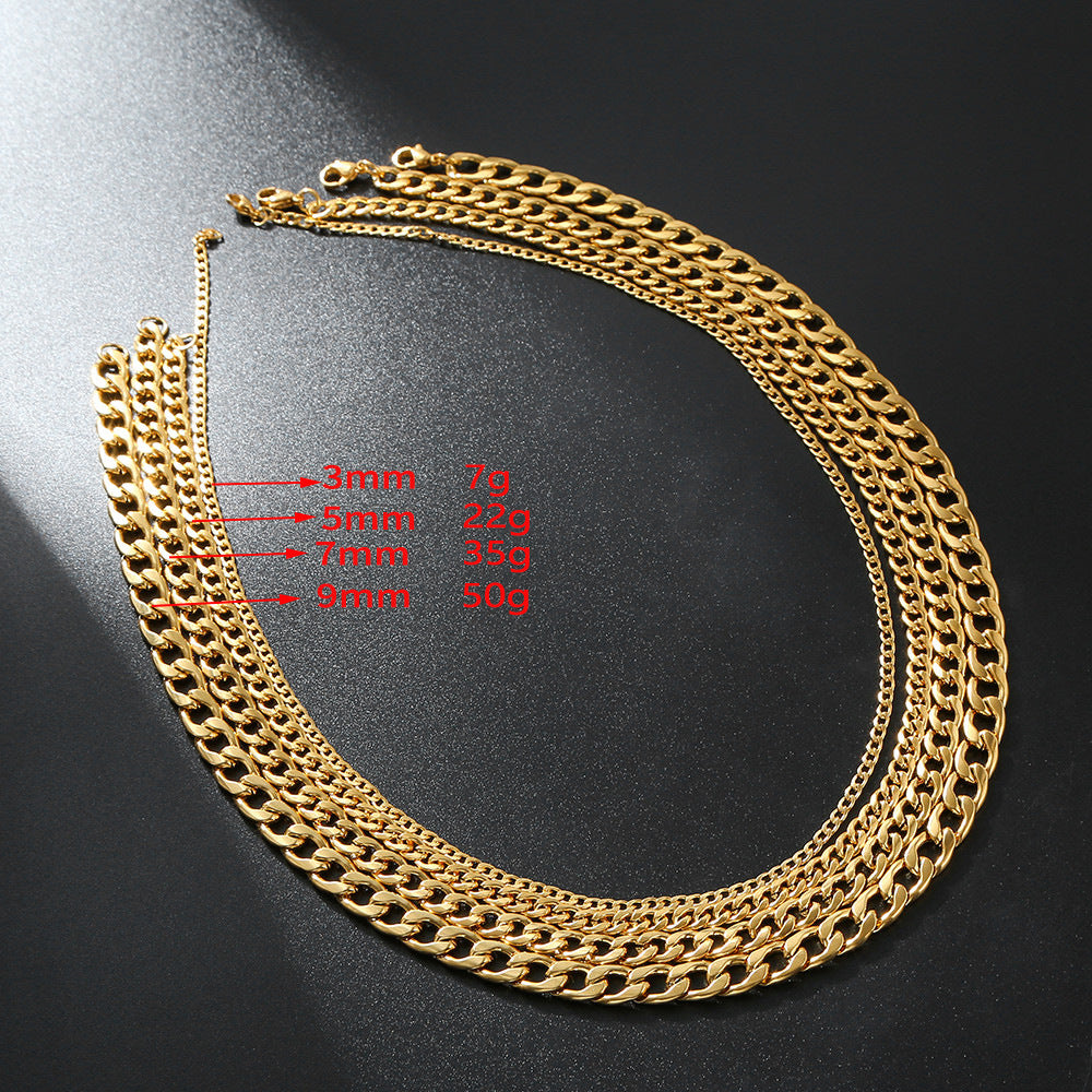 Hip-hop Punk Geometric Titanium Steel Rope Chain Necklace Unisex