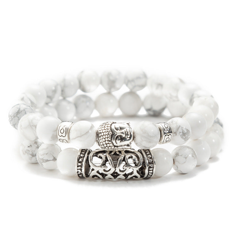 Casual Unisex Alloy Beaded Bracelet with Lava Rock and Tiger Eye