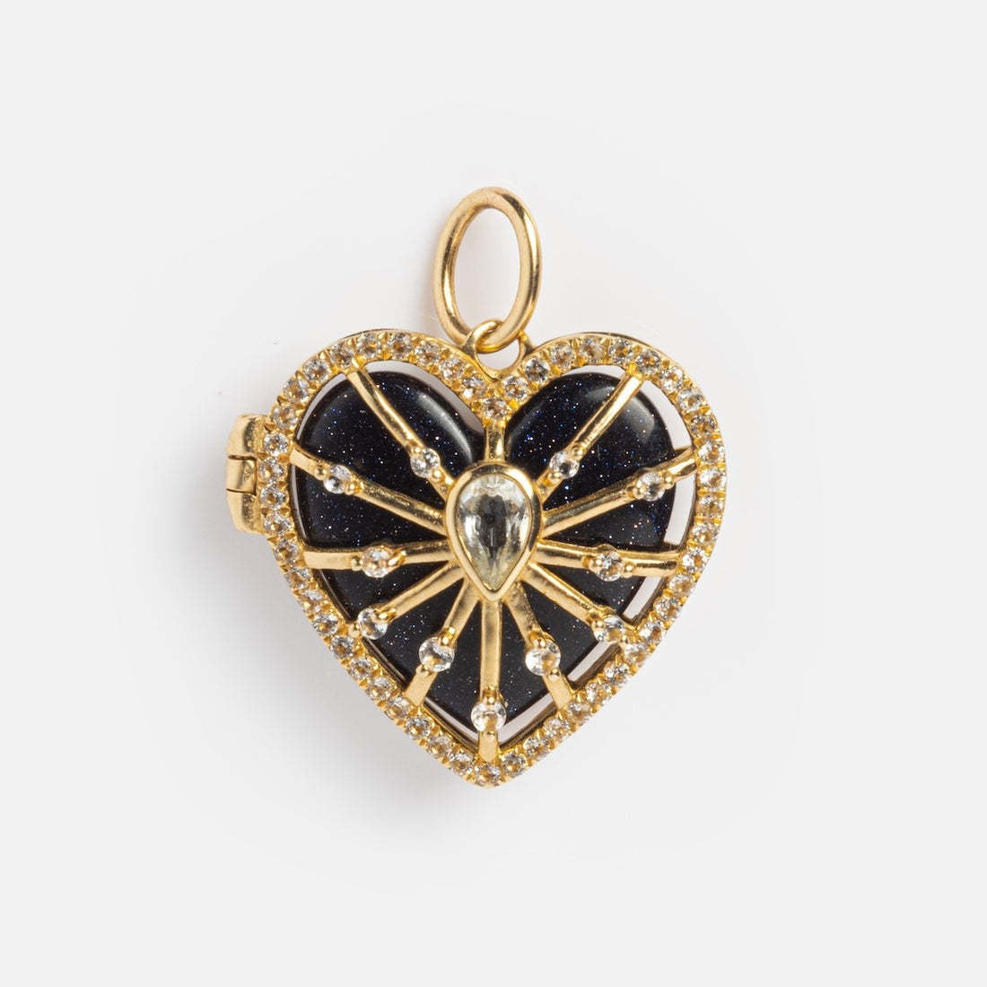 Vintage Heart-Shaped Copper Necklace with Rhinestone Inlay and Toggle Clasp for Women
