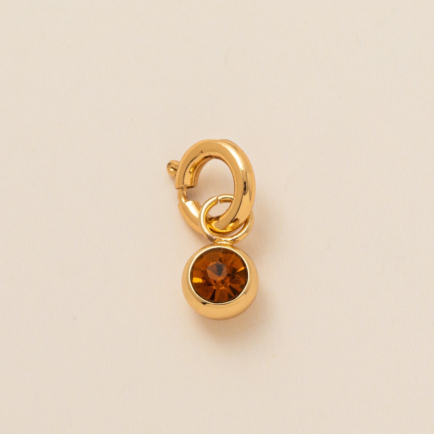 Colorful Cubic Zirconia Star Round Pendant Brass Plated Necklace Charm Bar for December Birthstone