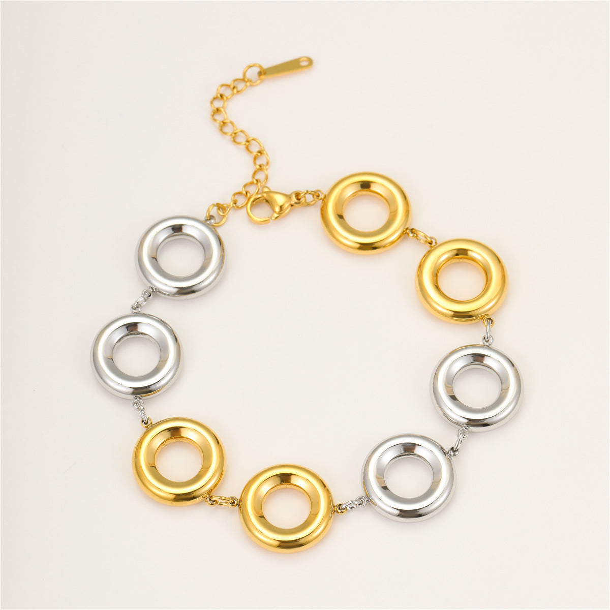Bracciale Minimalista Geometrico in Acciaio Inox con Placcatura in Oro 18K da Donna
