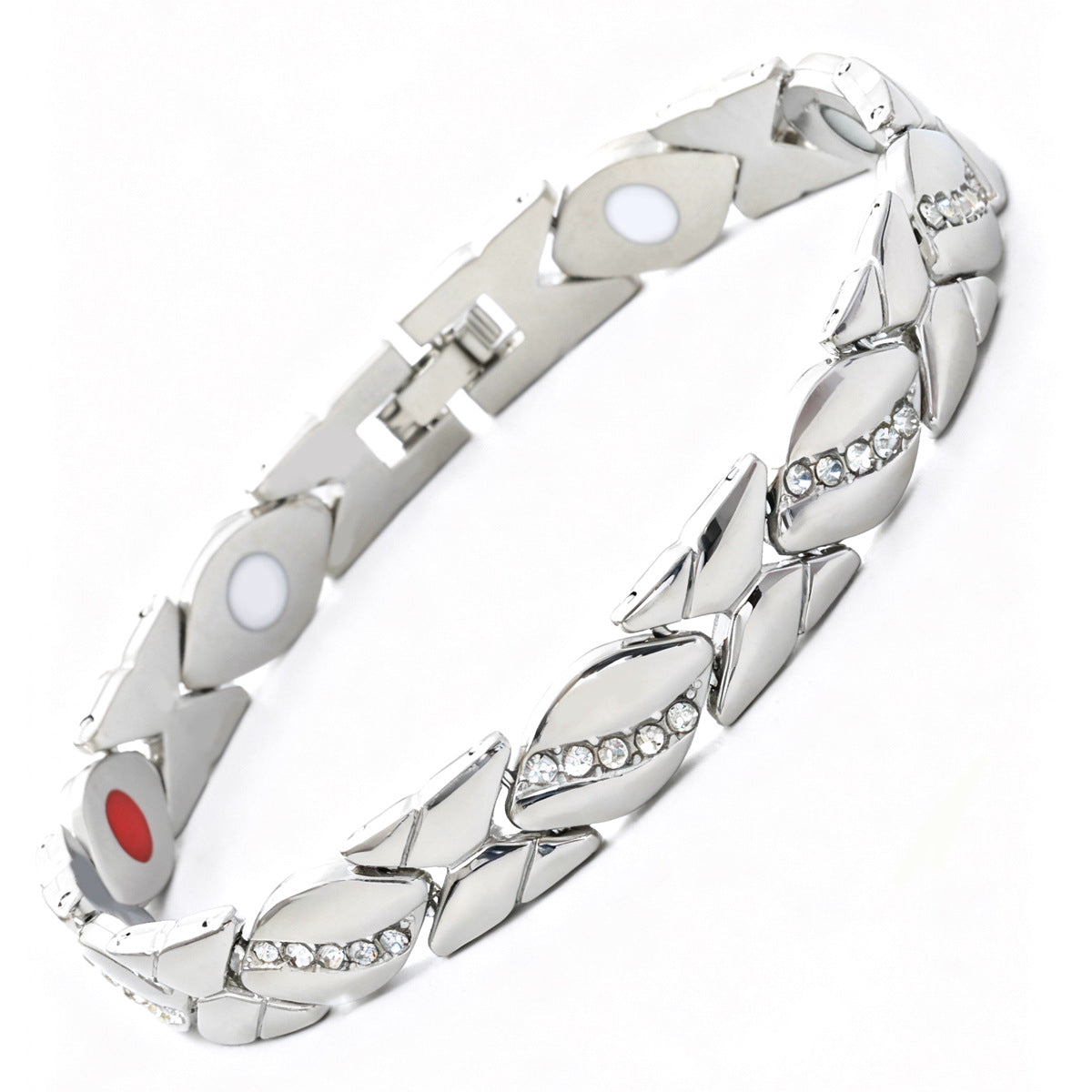 Bracciale Minimalista Magnetico Regolabile a Forma di Foglia in Lega di Zinco Placcato con Design Geometrico per Donna e Uomo