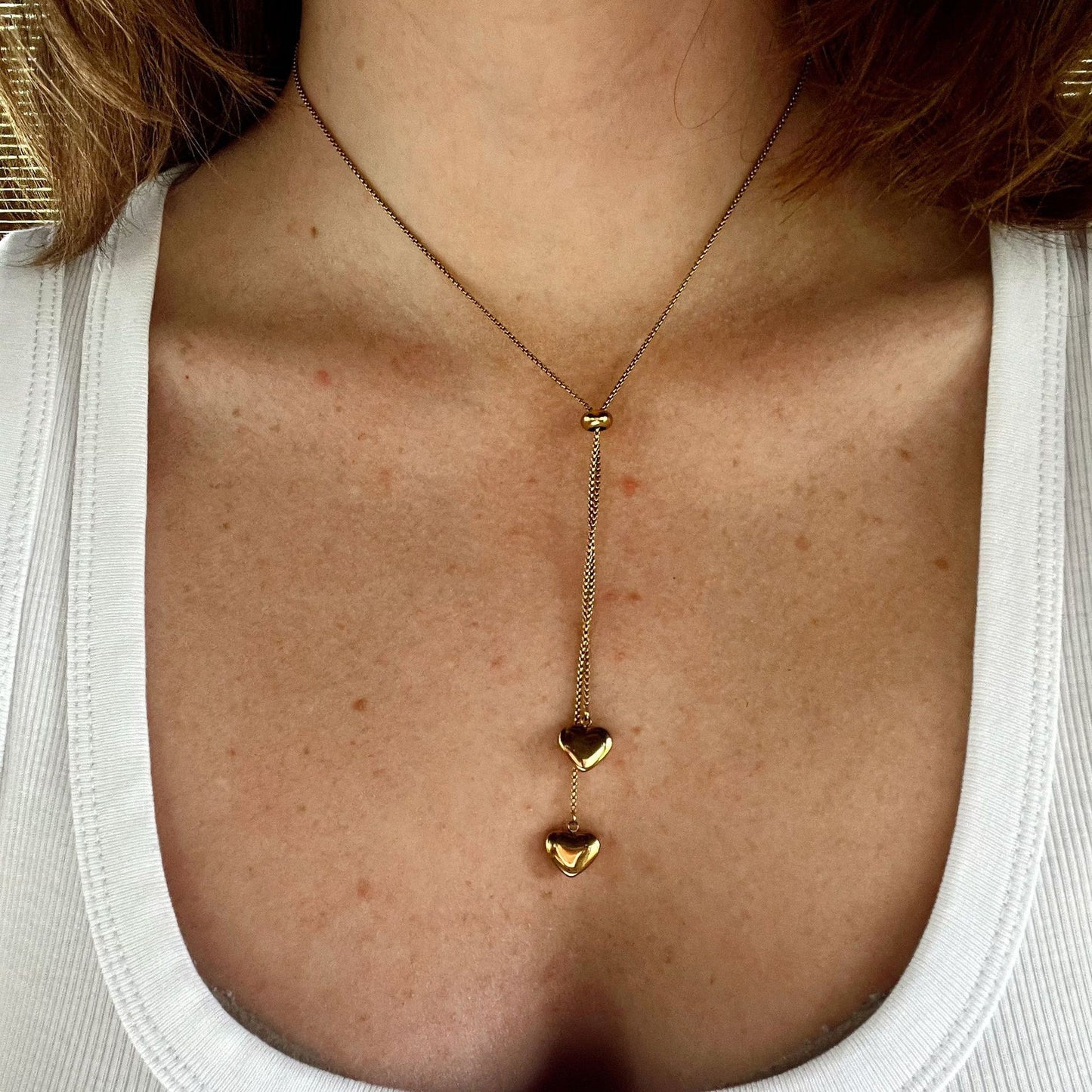 Collana da donna a Y geometrica in acciaio inossidabile placcato in titanio, stile lusso minimalista alla moda