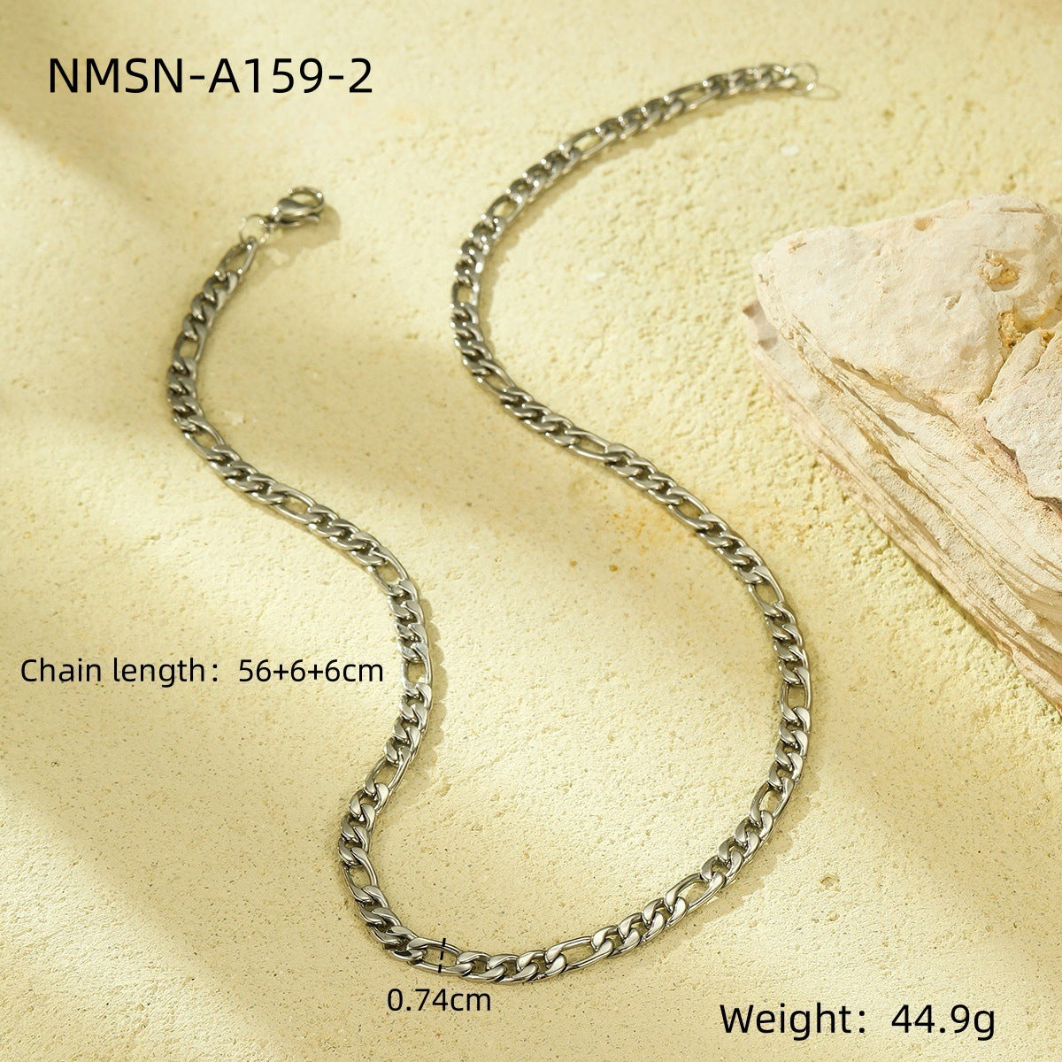 Collar minimalista de acero inoxidable con baño de oro de 18 quilates y diseño de cadena clásico para mujer