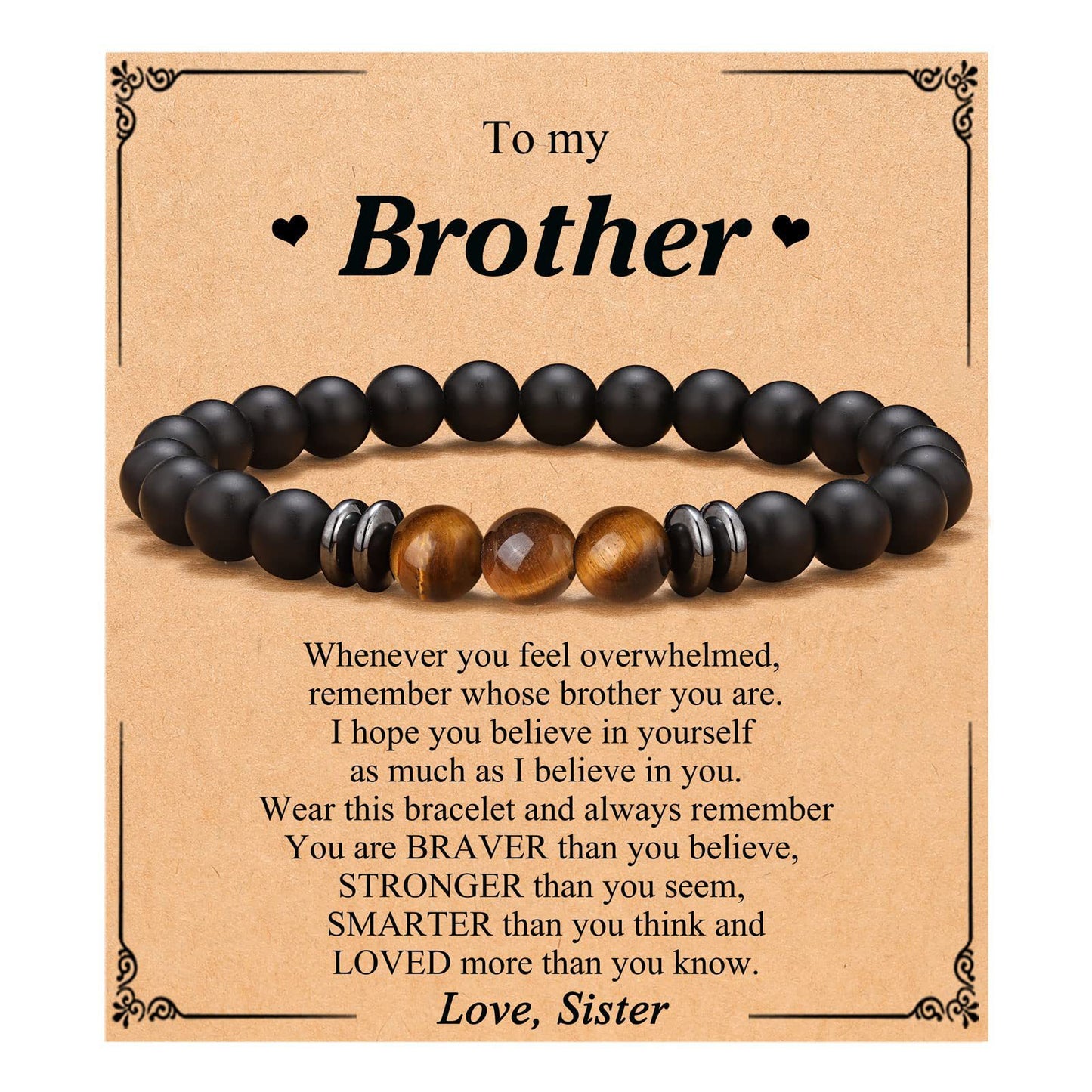Men's Hand-woven Matte Tiger's Eye Geometric Bracelet with Magnetic Spacer