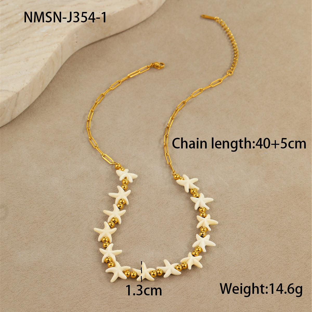 Collana con Ciondolo Geometrico a Stella in Acciaio Inossidabile, con Finitura Placcata, alla Moda, per Donne, Tema Spiaggia e Oceano, Gioiello Estivo