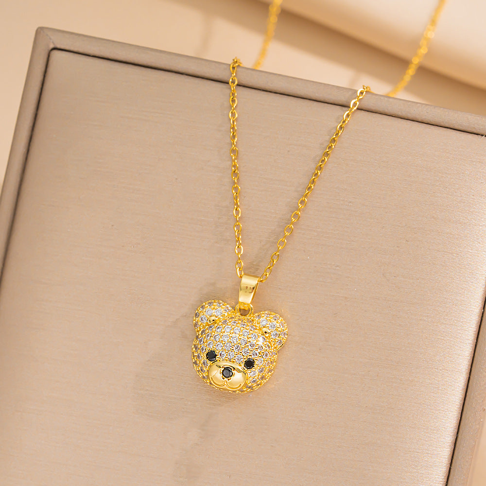 Minimalist Geometric Titanium Steel Necklace for Women with Gold Plating Locket Chain Fashion Accessory