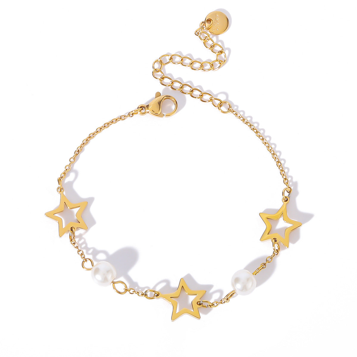 Bracciale da donna bohémien a farfalla stella geometrica in acciaio inossidabile con placcatura sottovuoto 18 carati