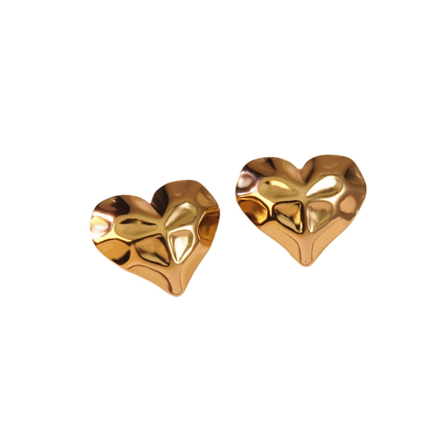 Sweet Heart Shaped Plated Stainless Steel Earrings for Women