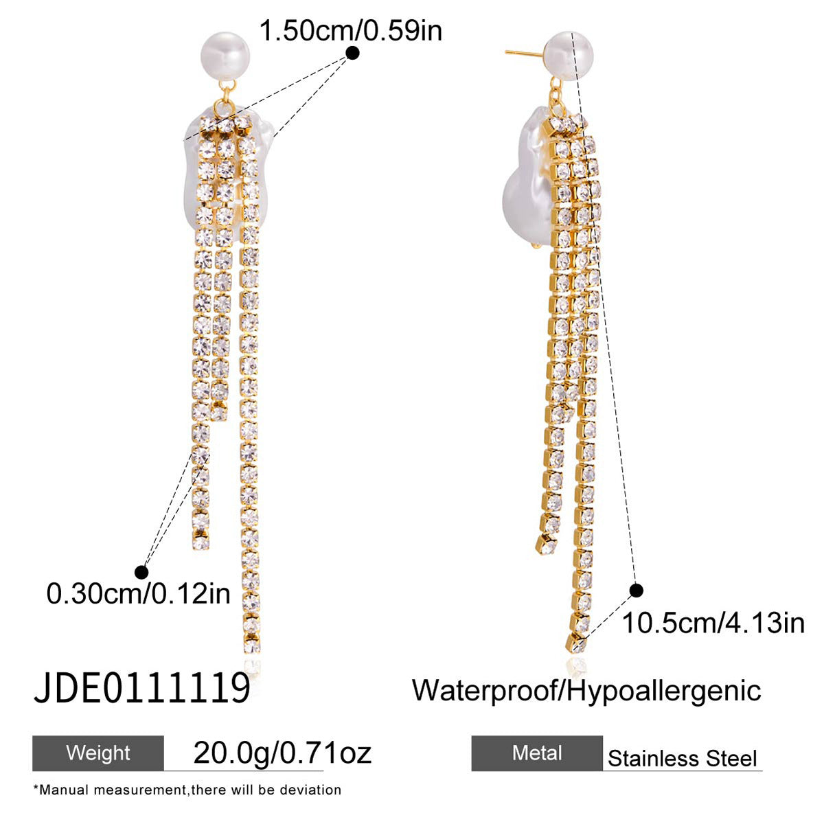 Orecchini a perno geometrici in acciaio inossidabile con intarsio in strass placcati in oro PVD Gioielli di lusso alla moda per donna