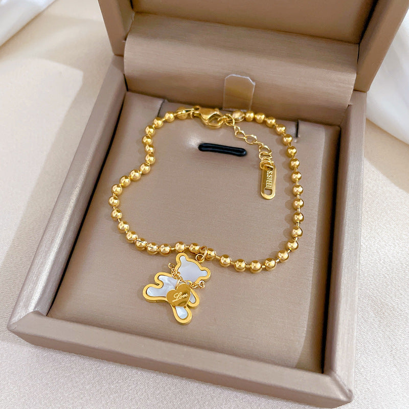 Zodiac Luxury Titanium Steel Gold Plated Bracelet with Cubic Zirconia for Unisex