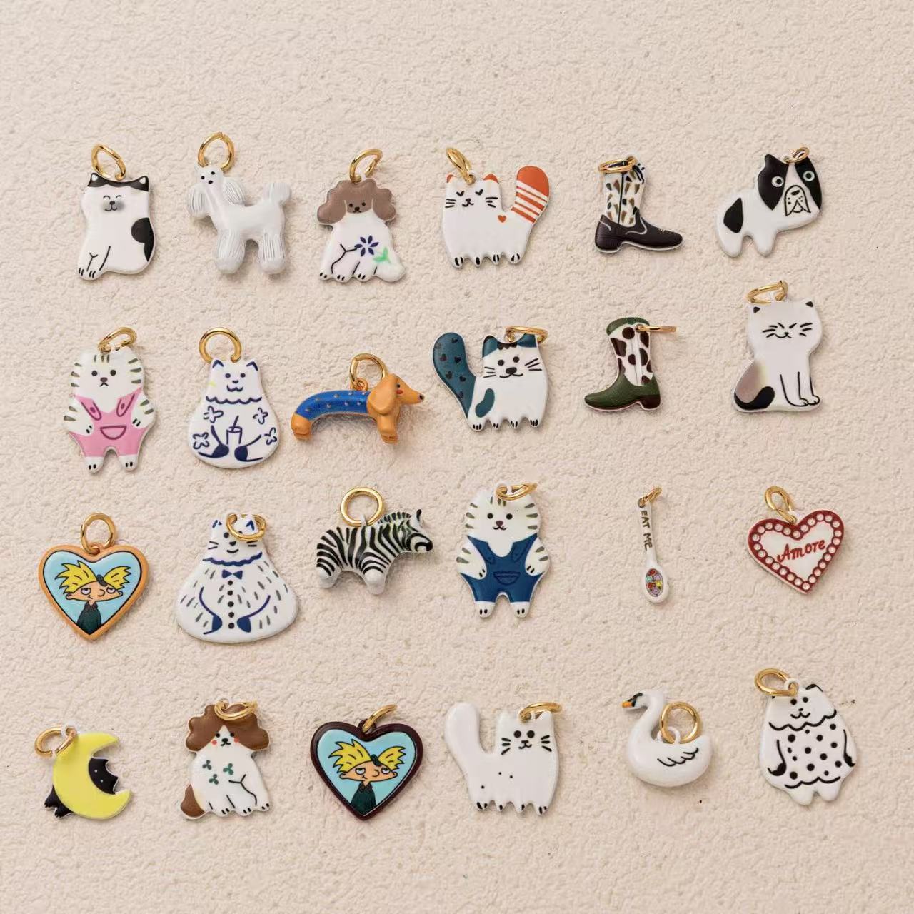 Vintage Luxury Cat Brass Charm Bar