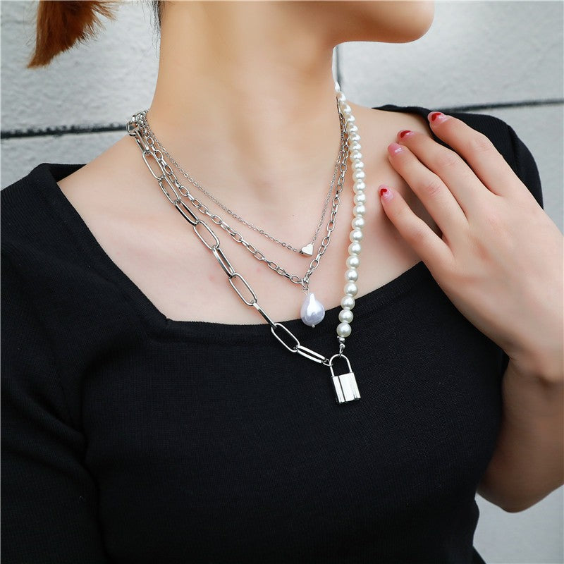 Casual Geometric Alloy Ball Chain Necklace