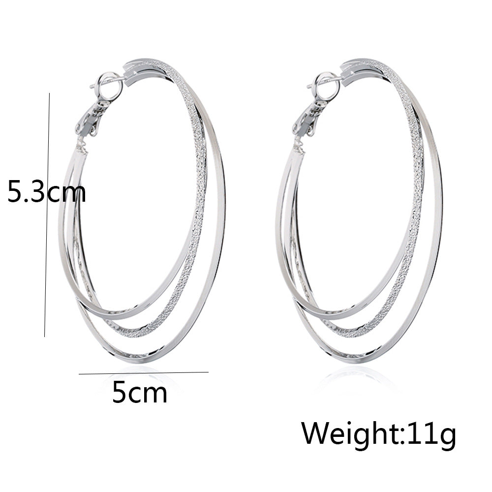 Orecchini a cerchio grandi geometrici minimalisti da donna in rame con placcatura in oro 18 carati