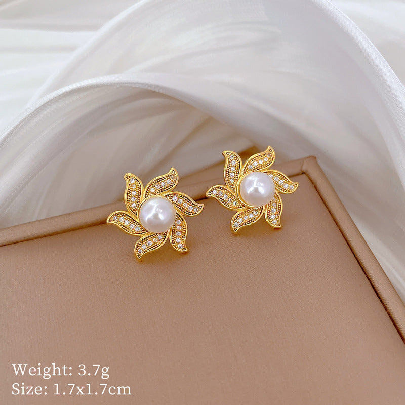 Geometric Stud Earrings for Women with Plated Copper Design, Elegant Long Tassel Drop Earrings, Sweet Style Jewelry