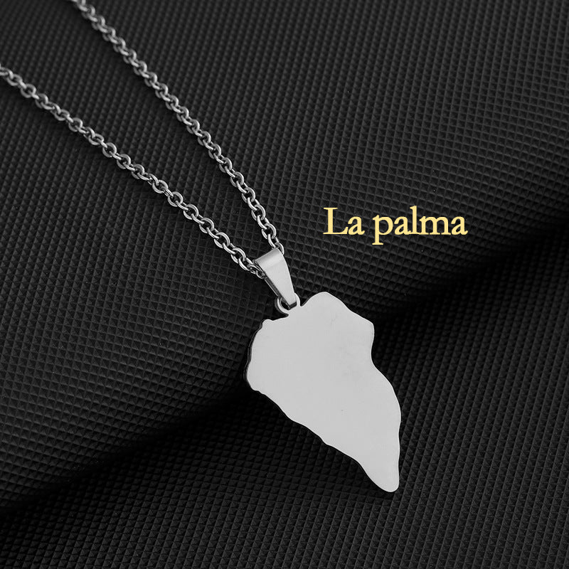 Collar con colgante geométrico de acero inoxidable con dije de acero de titanio y acabado galvanizado para uso unisex