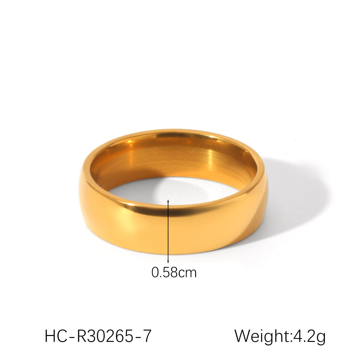 Anello da donna minimalista in acciaio inossidabile placcato oro 18 carati con intarsio di strass