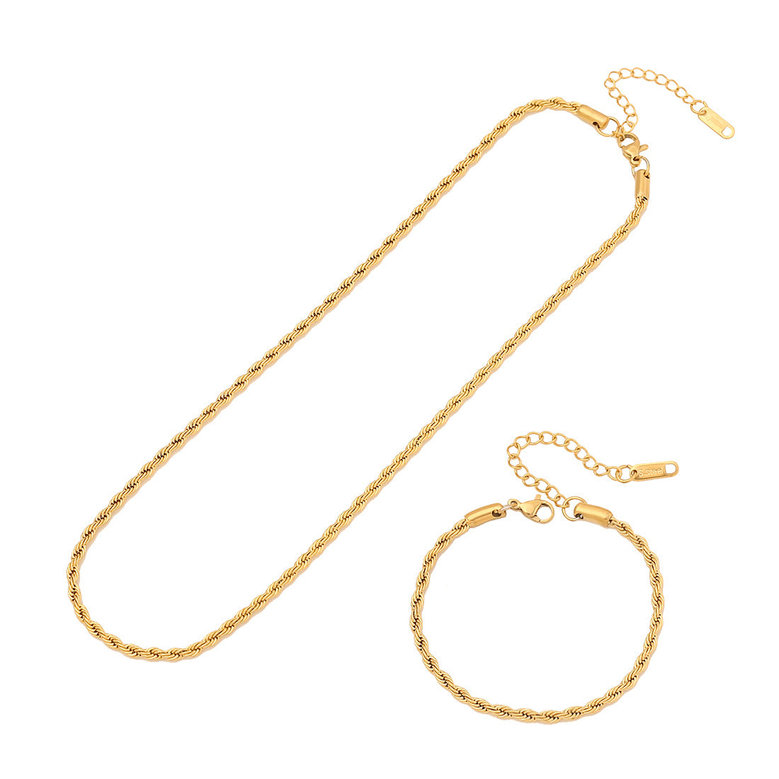 Elegante set collana con pendente a cuore in acciaio inossidabile placcato da donna