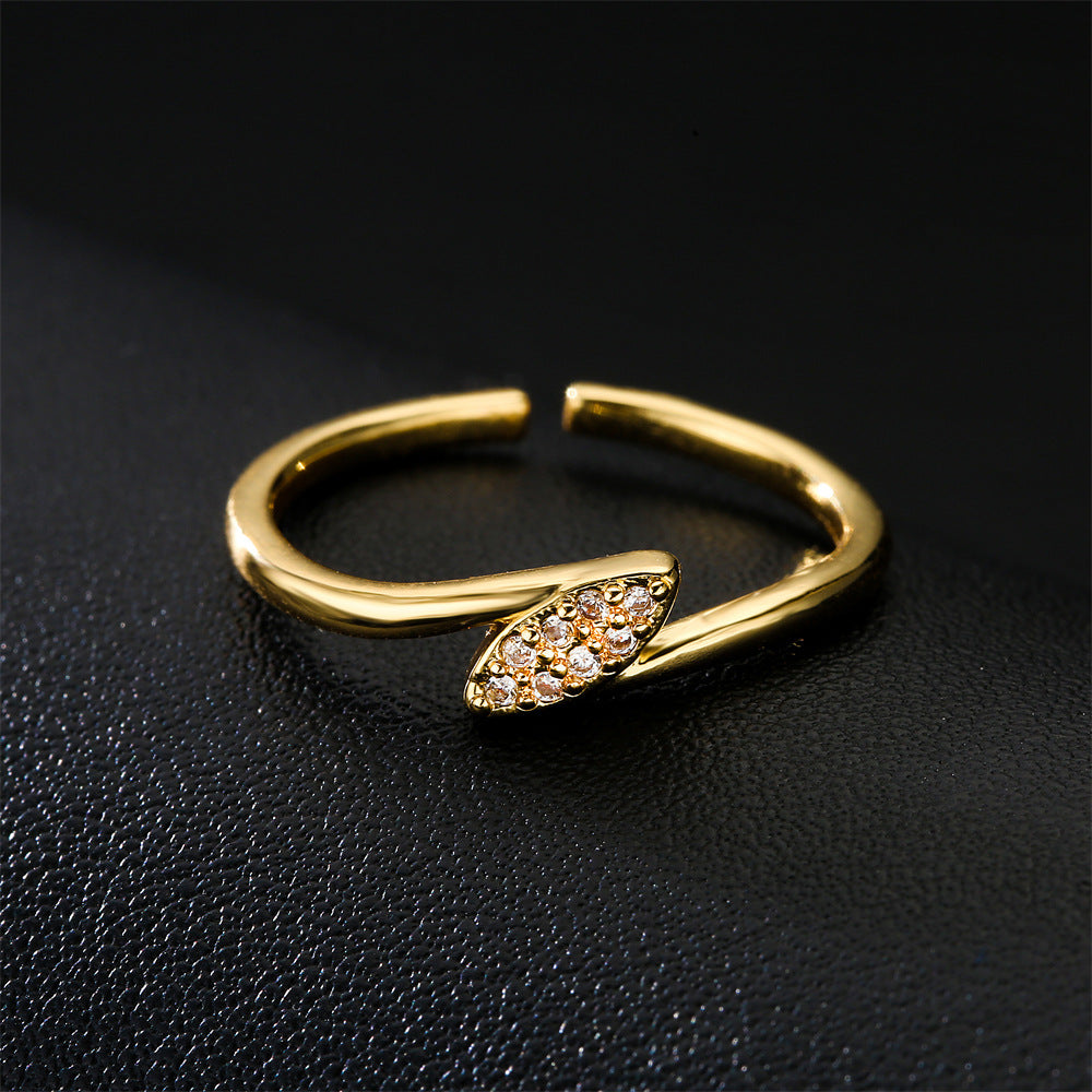 Minimalist Geometric Gold Plated Brass Ring for Women