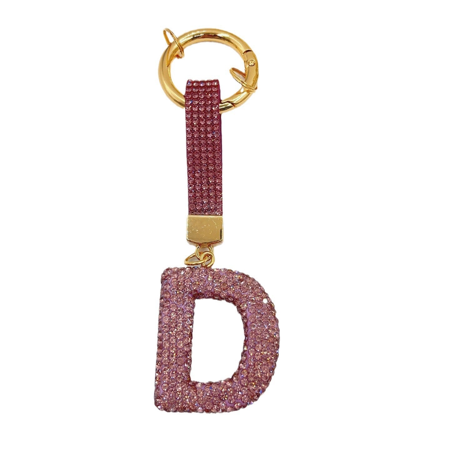 Sweet Rhinestone Inlay Letter Resin Keychain Charm Bar