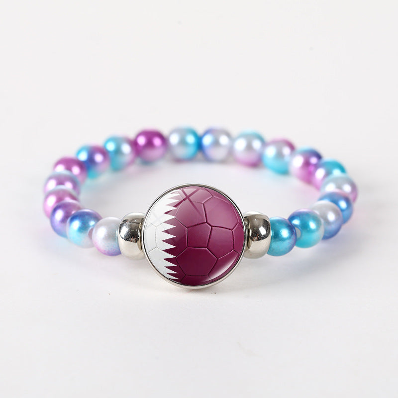 Bracciale unisex rotondo geometrico con perline di cristallo